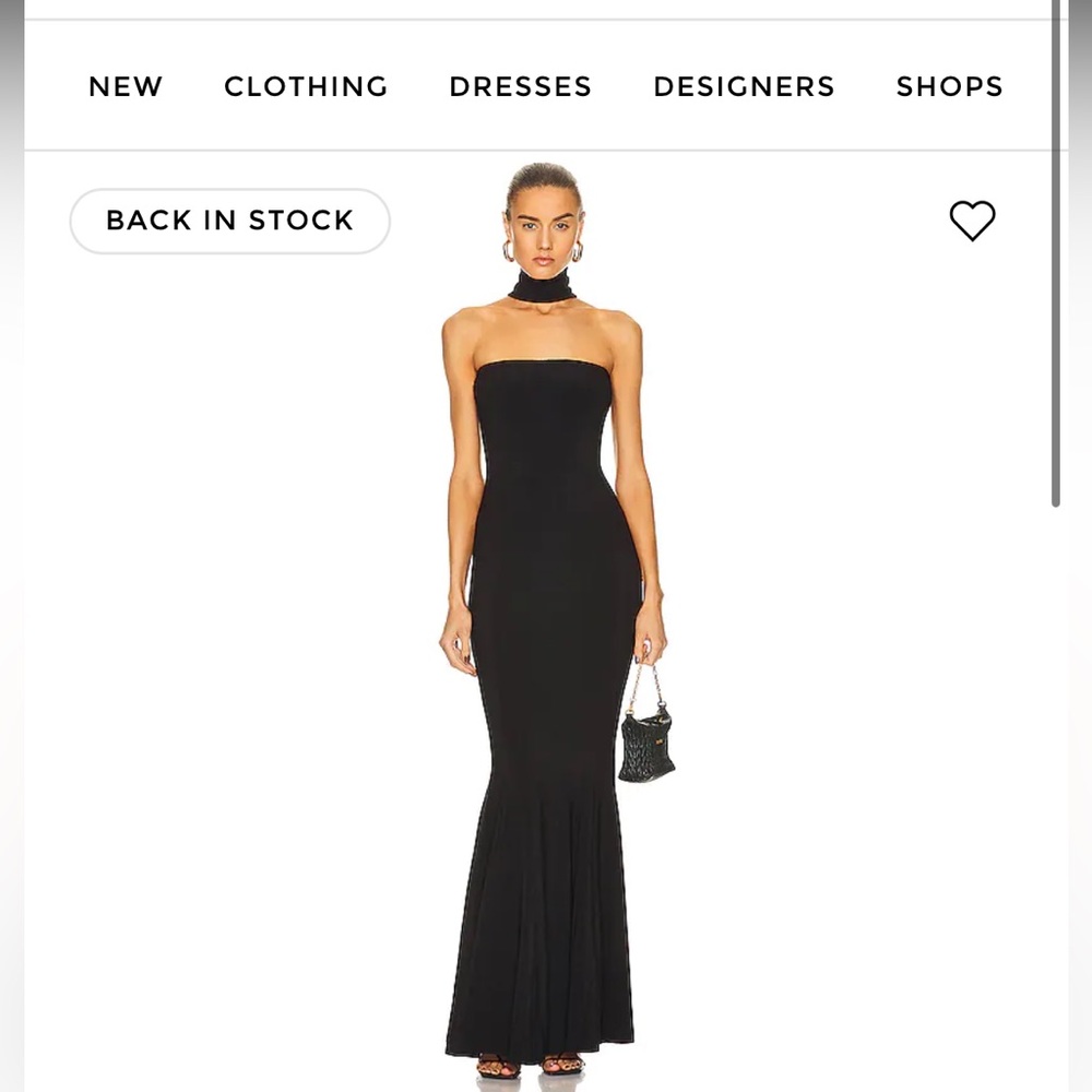 Black Norma Kamala Turtleneck fishtail gown